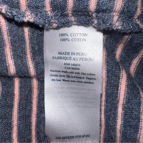 Faherty Men's XXL Sunwashed Blue / Peach Striped Polo Shirt - Short Sleeves - Picture 7 of 7